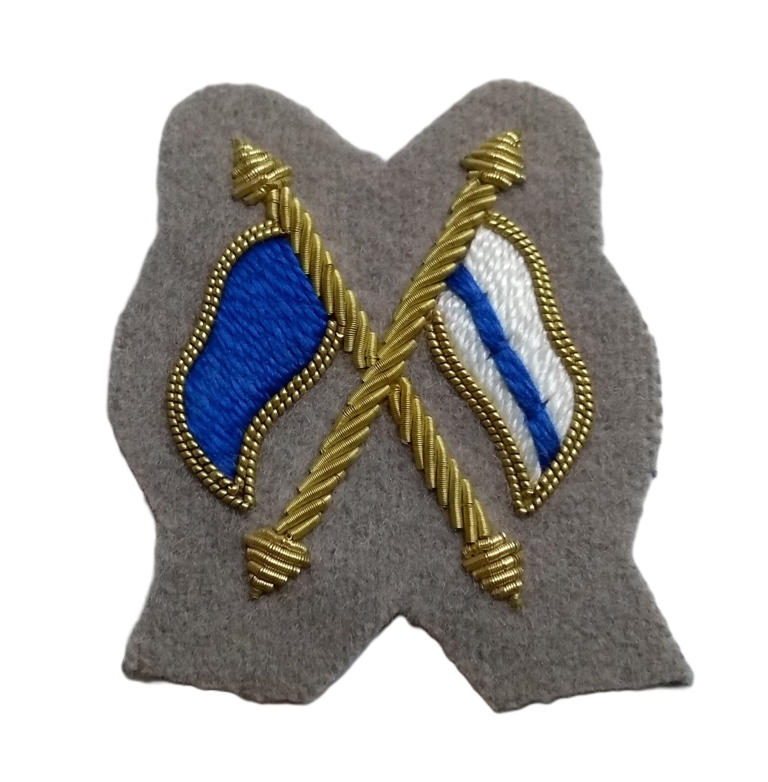 Mess Kit Badge Signallers Grebe Grey British Army Hand Embroidered Patch