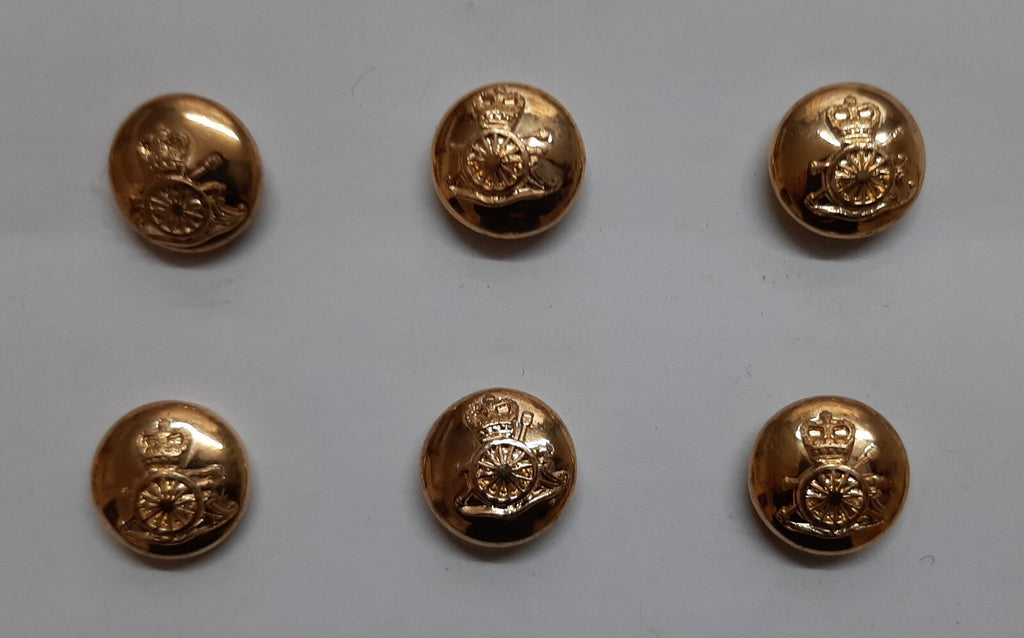 Royal Artillery Buttons 22L Small British Army Mounted R.A Cannon Insignia
