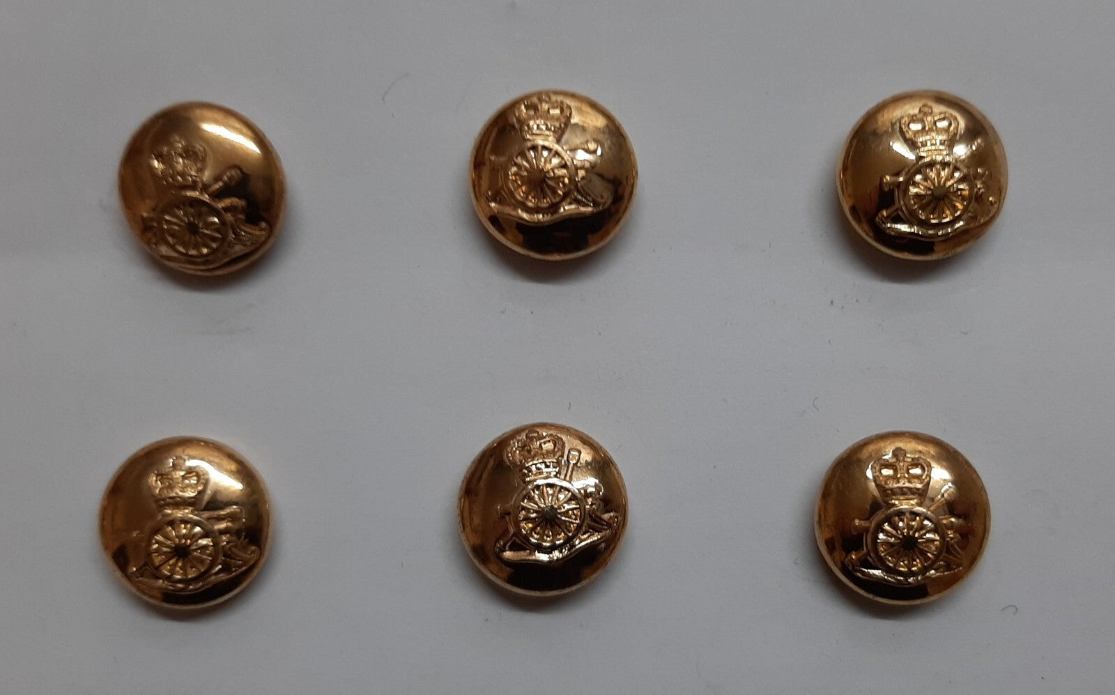 Royal Artillery Buttons 22L Small British Army Mounted R.A Cannon Insignia
