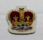 Staff Sergeant Crown No1 SSGT White British Army Hand Embroidered Arm Patch