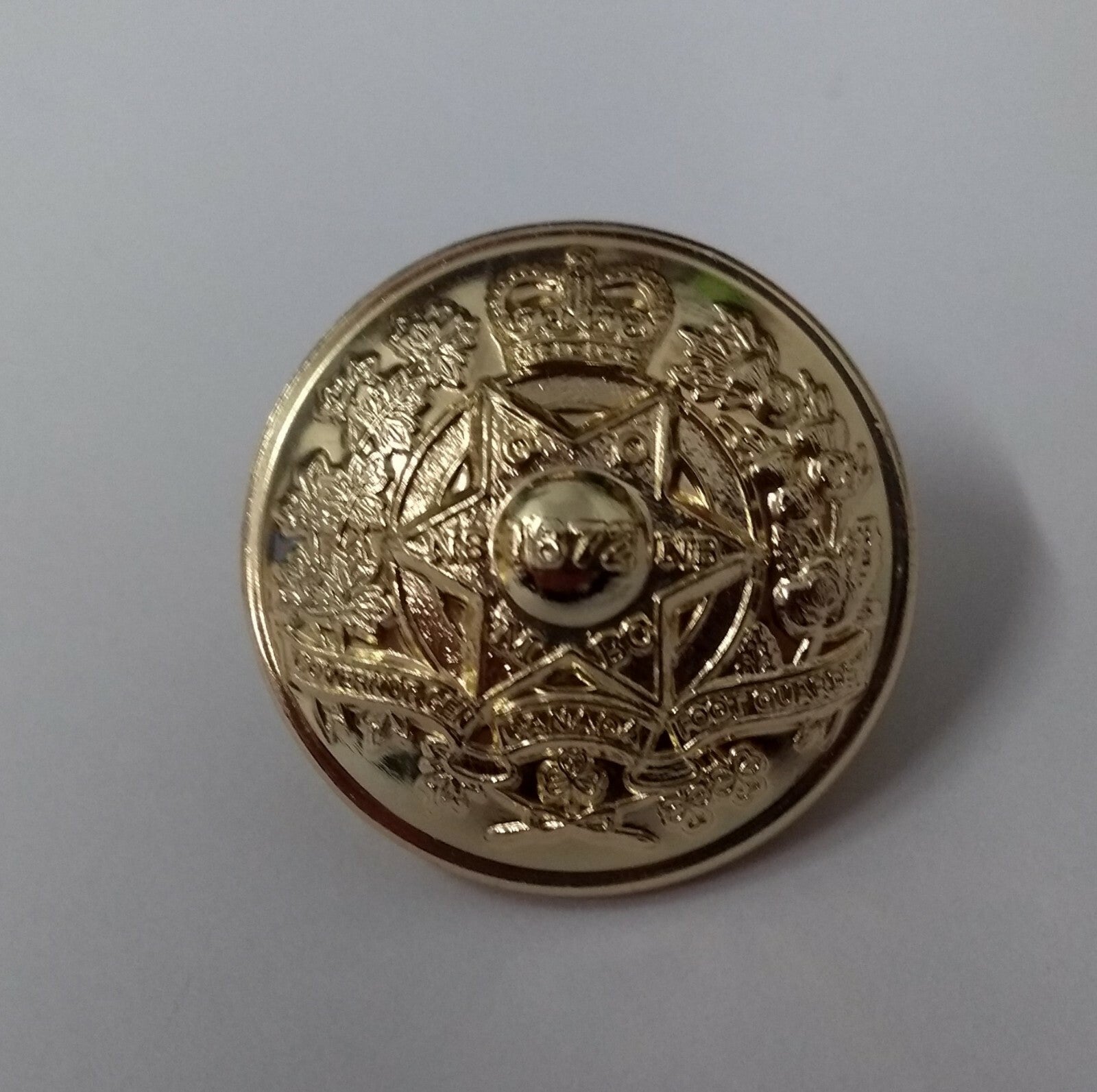 Canadian Dress Buttons Governor General's Foot Guards Insignia For Greatcoats