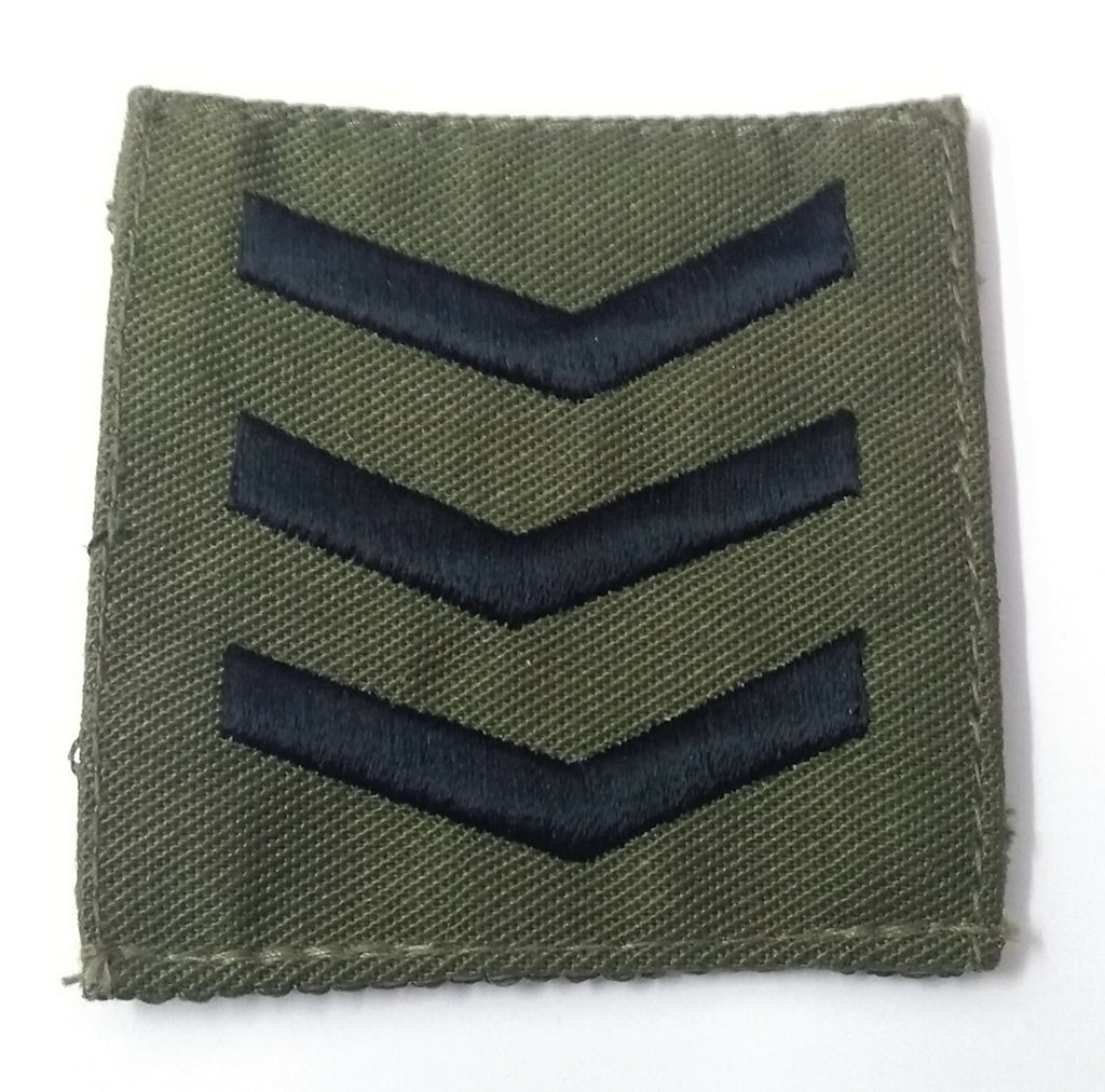 Genuine British Army Sergeant OD Green Rank Badge 3 Chevron Patch RAFBSG