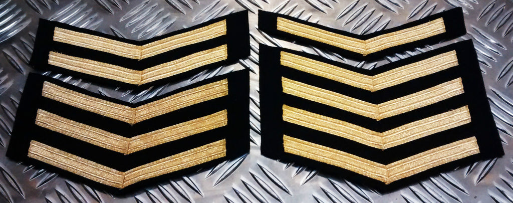 Genuine British Naval Royal Navy RN Gold Chevrons Patch badge - Brand New