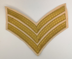 Lancers Regiments Patch 3 Chevron Sergeant Gold on White / Cream