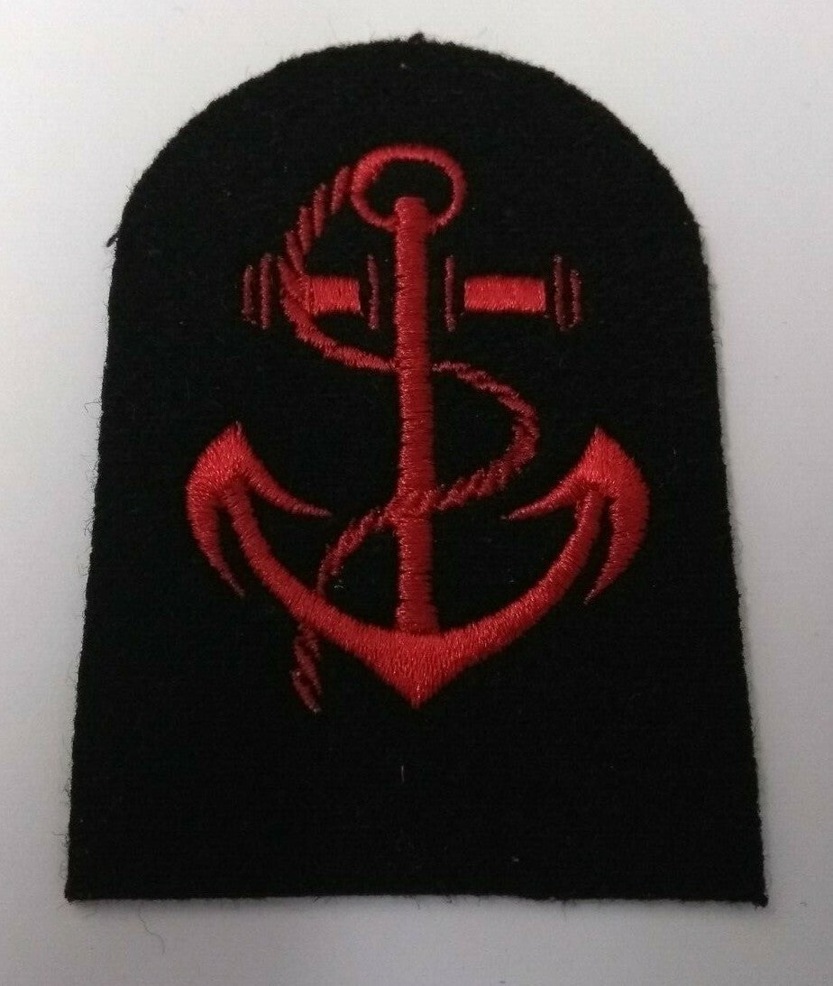 Genuine British Naval Red Foul Anchor Embroidered Sew on Patch