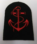 Genuine British Naval Red Foul Anchor Embroidered Sew on Patch