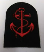 Genuine British Naval Red Foul Anchor Embroidered Sew on Patch