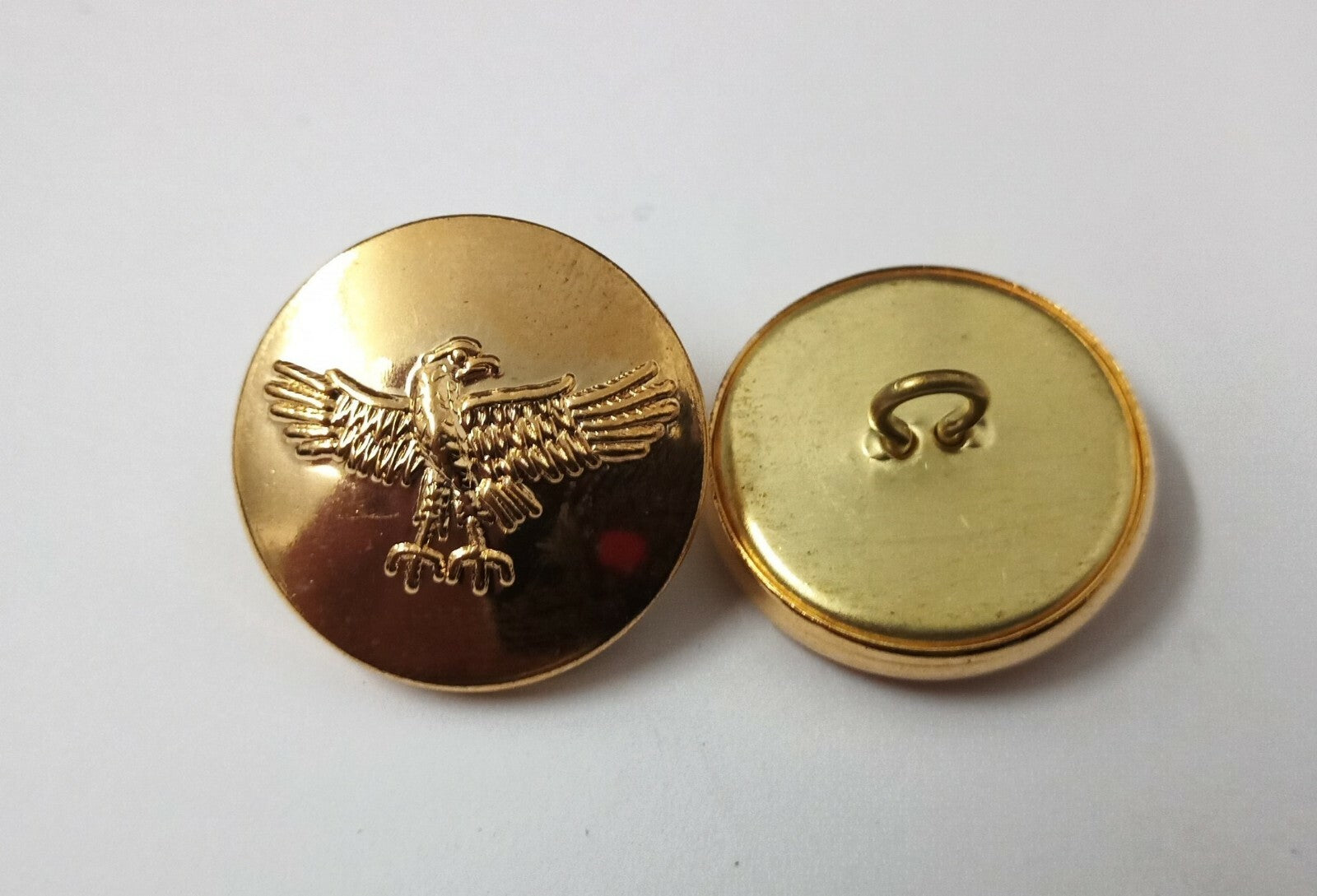 Genuine Issue Spread Wing Eagle Insignia Ring Back Buttons x 2 NEW