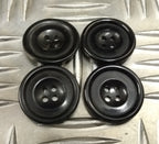 Vintage Issue 4 Hole Plastic Coat Buttons Black 26mm