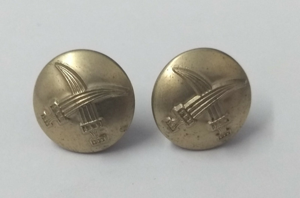 Genuine British Made Bahrain Obsolete Insignia Nickel Ring Buttons X2 ASBT237
