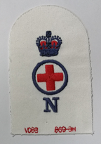 Royal Navy Chief Petty Officer General Nurse Red and Blue on White Cloth Patch