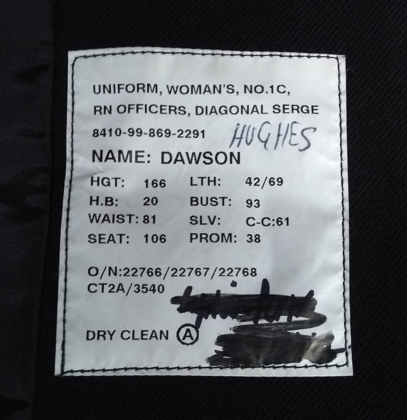 WRN WREN's Officers Jacket No1 C British Royal Navy RN MTO No1C NV