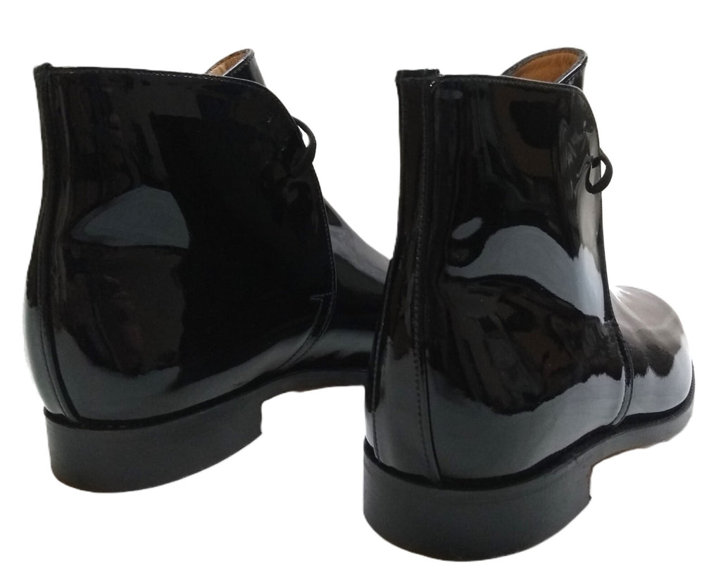 Sanders George Boots Officers Black Patent No Spur Box Housing Size 6
