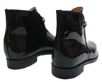 Sanders George Boots Officers Black Patent No Spur Box Housing Size 6