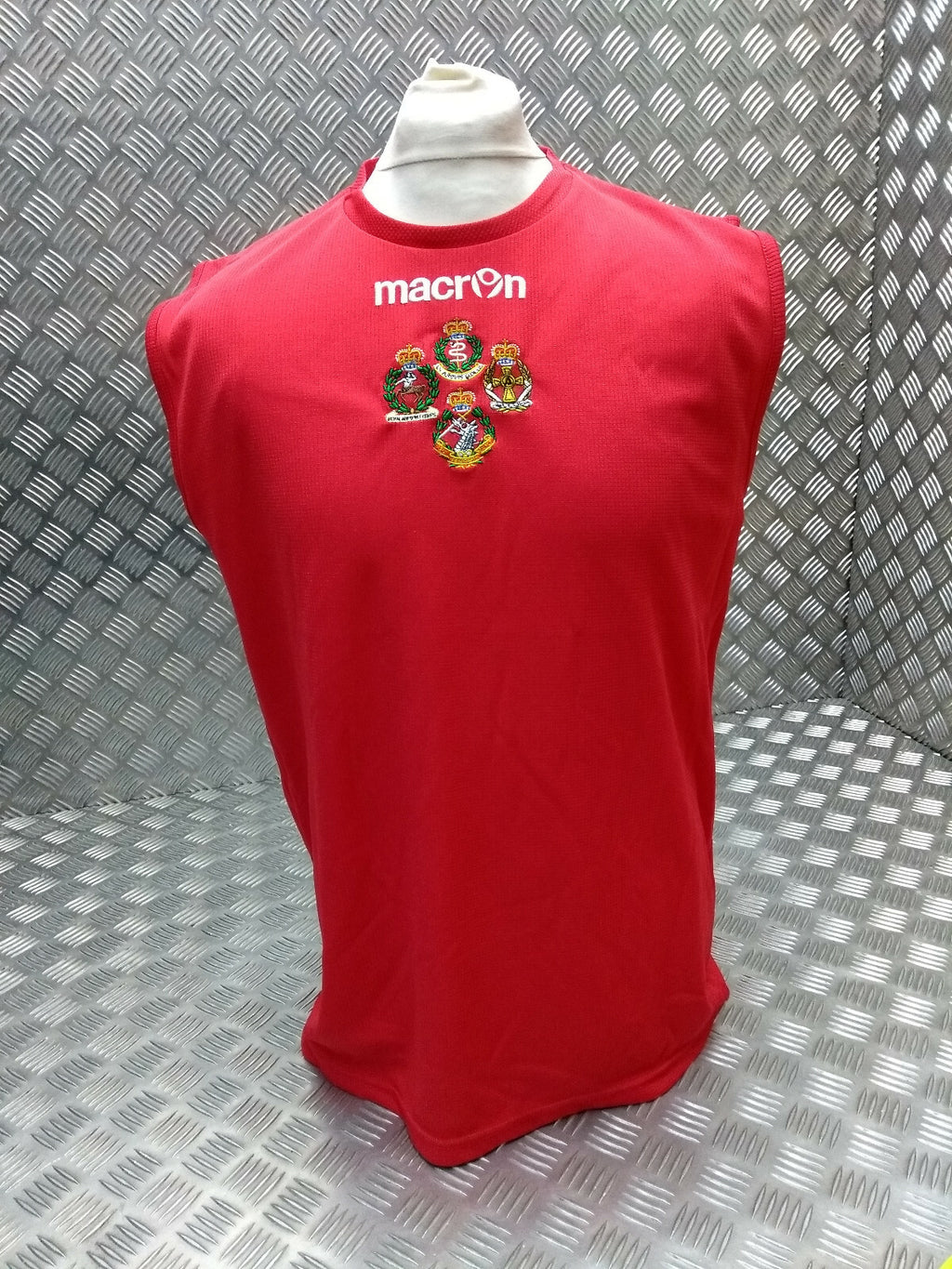 RAMC QARANC RADV RADC Macron Red Sleeveless Sport Shirt with Various Numbers