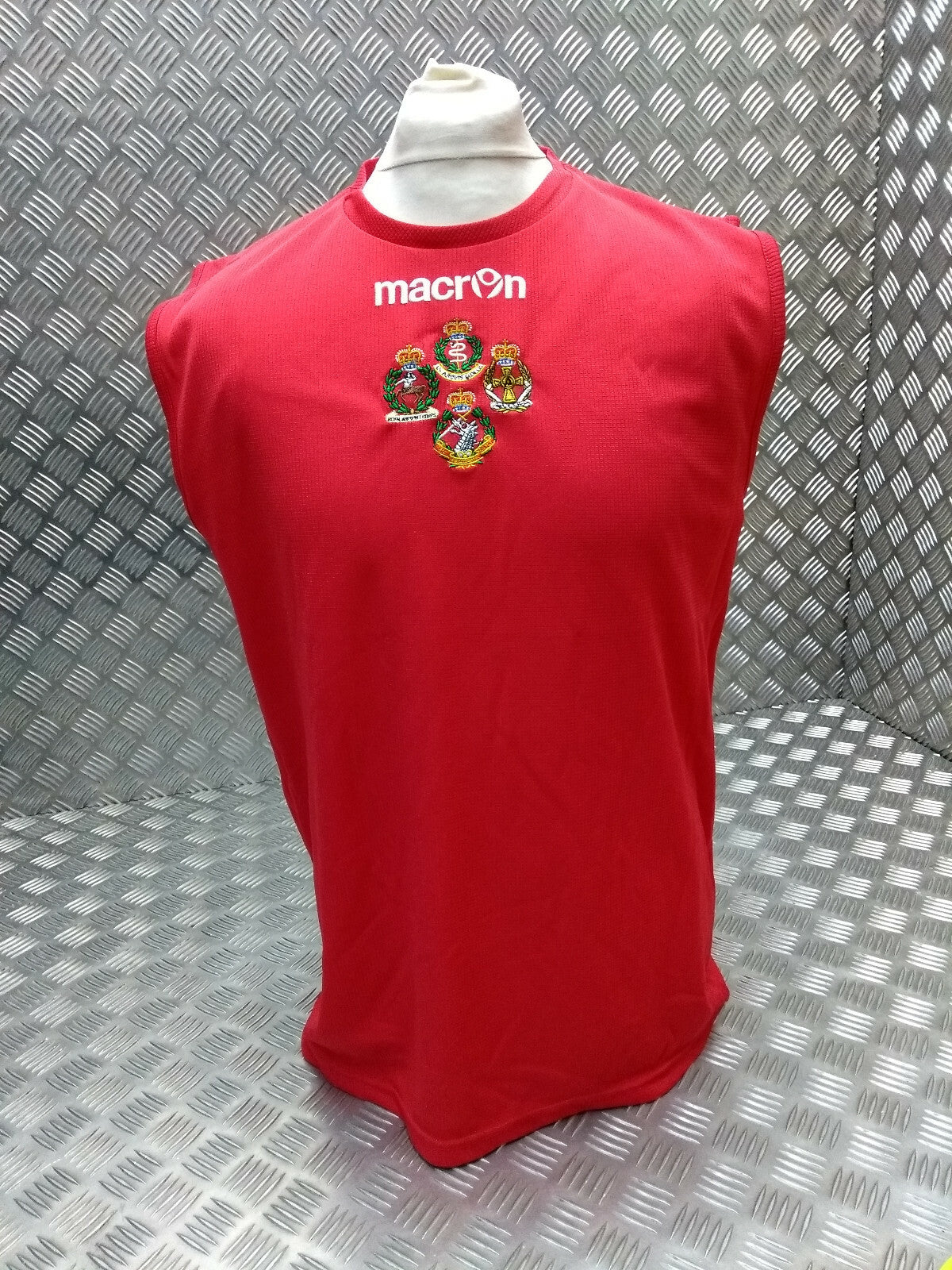 RAMC QARANC RADV RADC Macron Red Sleeveless Sport Shirt with Various Numbers