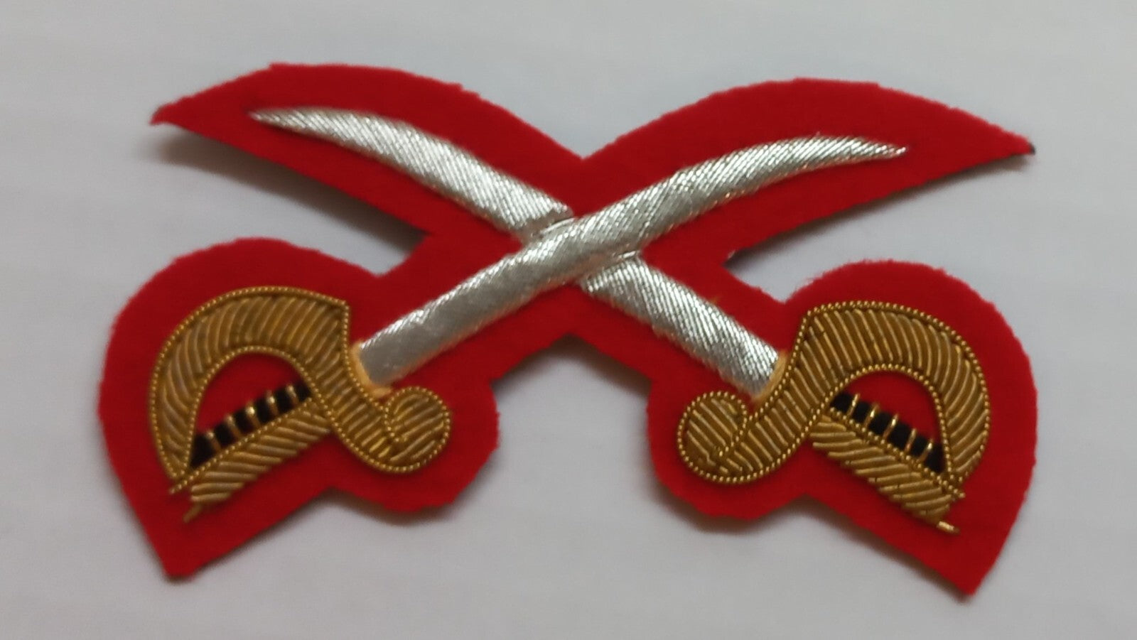 No1 Badge PTI Cross Swords British Army Embroidered Braided Insignia Patch Red