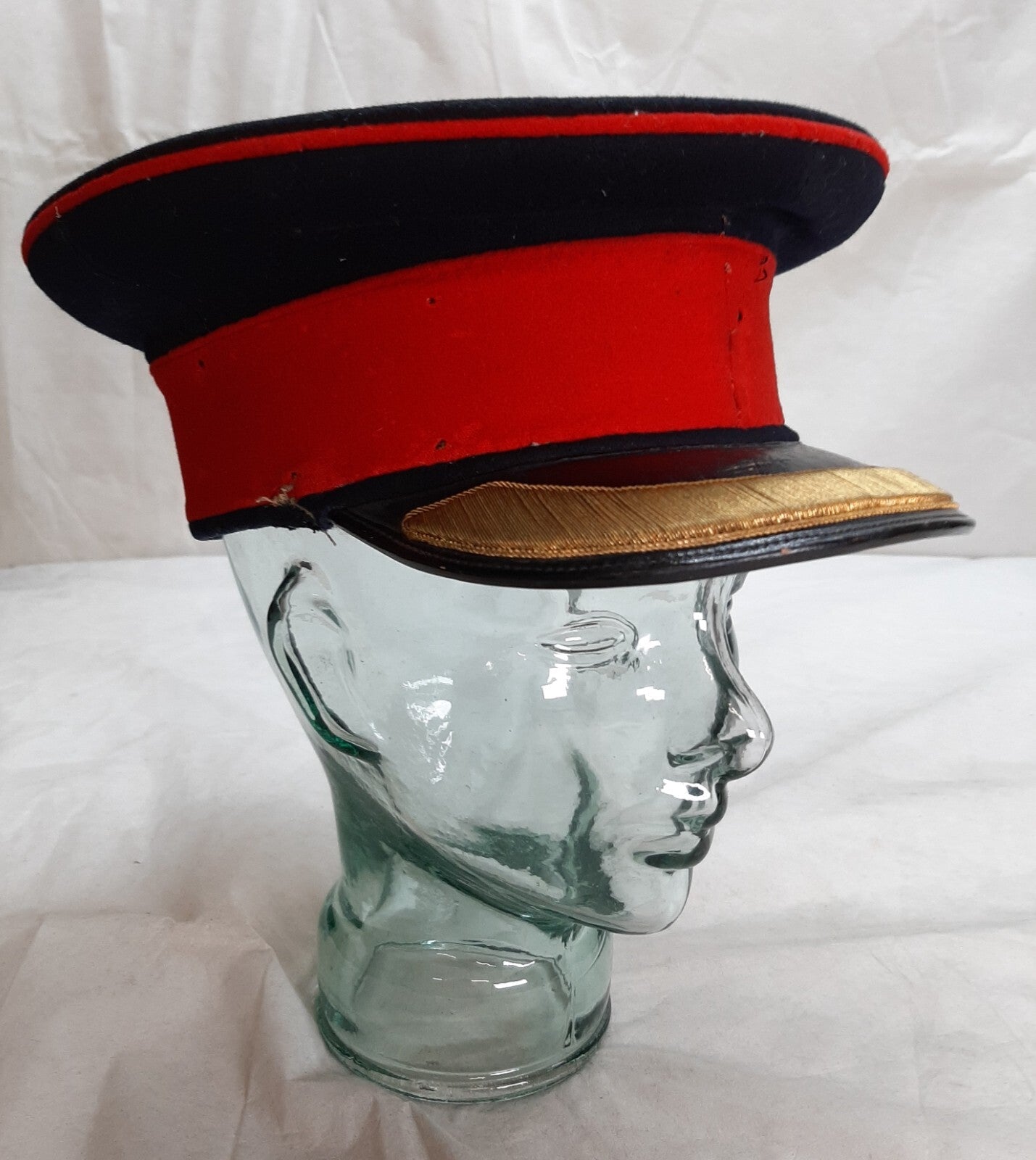 Vintage No1 Officer Hat British Army Royals Peaked Cap No Insignia Hawkes 55cm