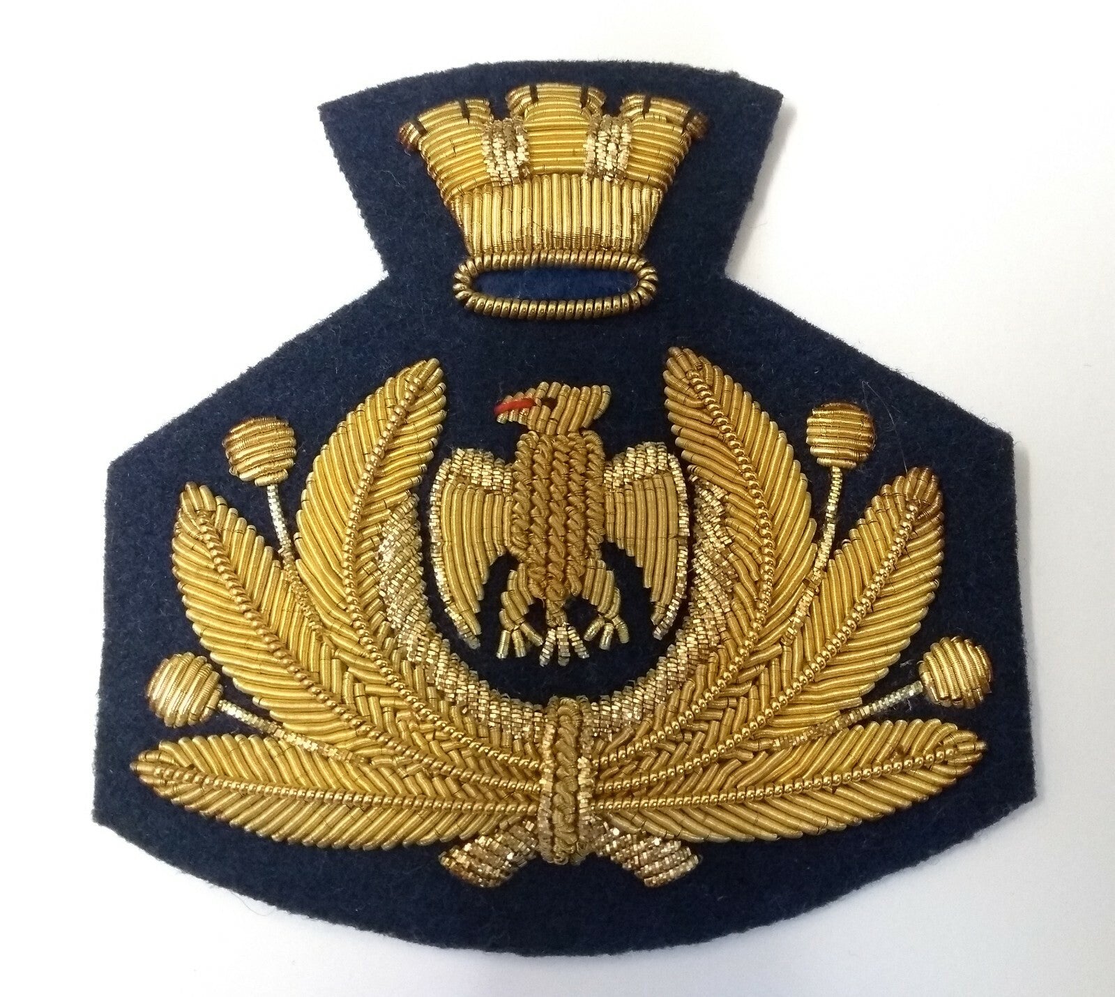 Issue Eagle And Laurel Leaves Insignia Gold Wire Braided Badge