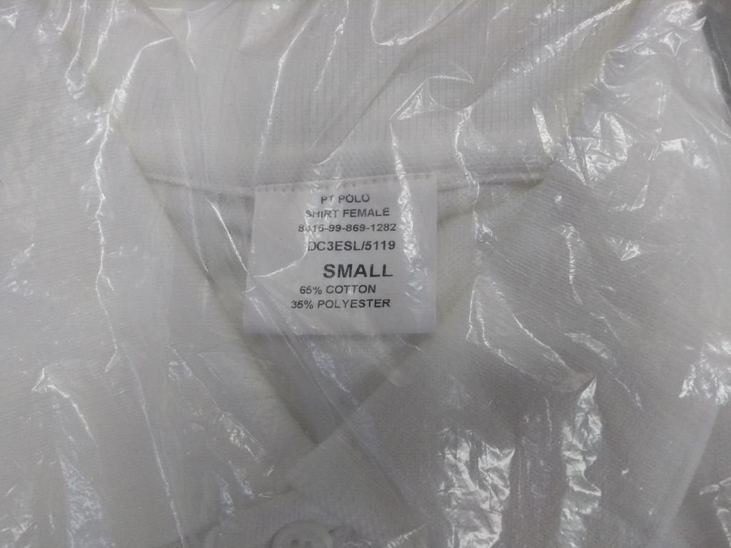 Short Sleeve Female White Shirt Utility Polo Style Physical Training PT Small