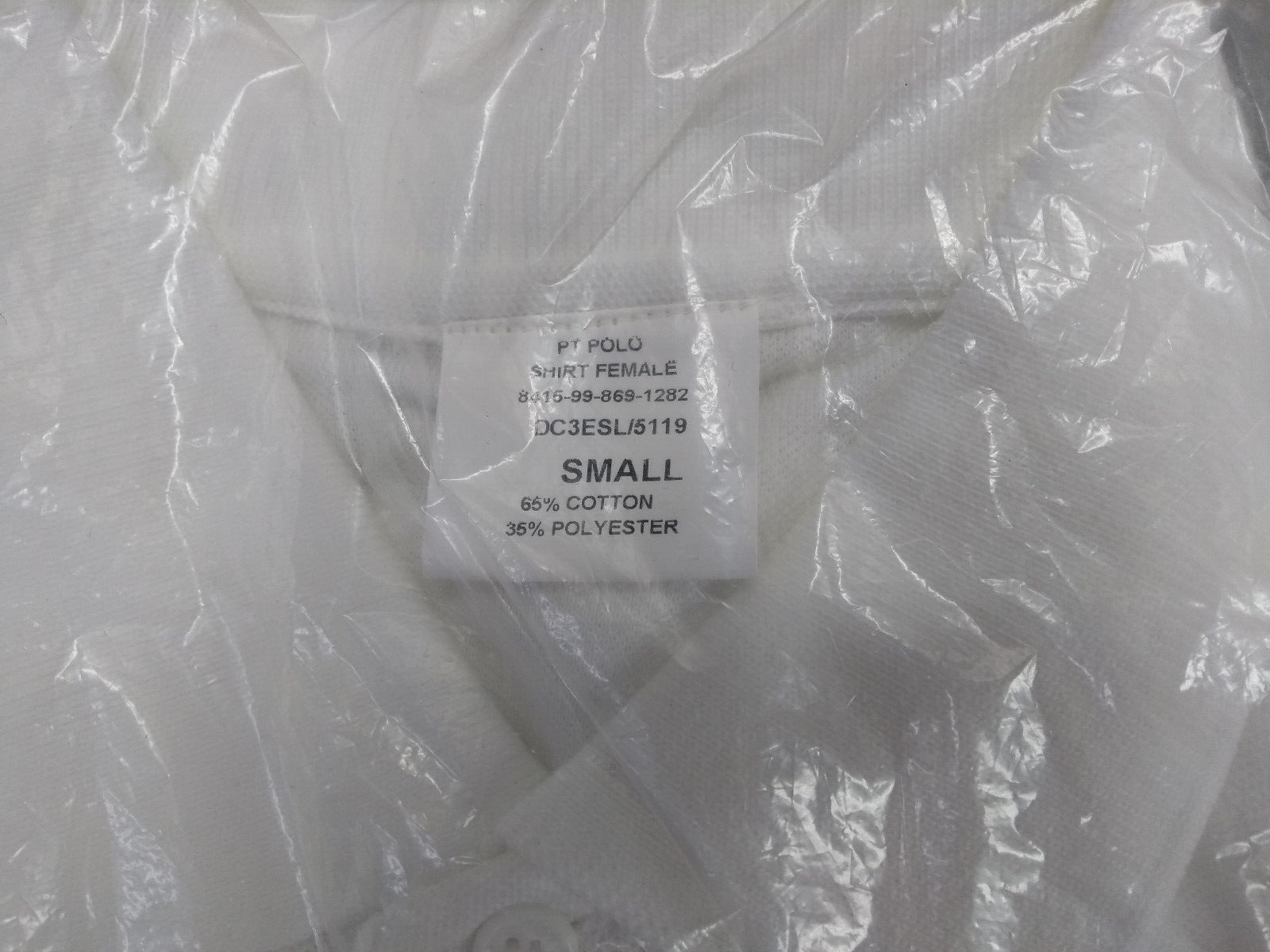 Short Sleeve Female White Shirt Utility Polo Style Physical Training PT Small