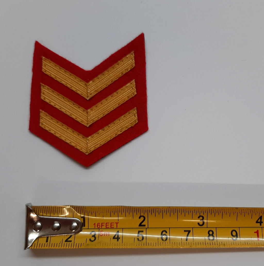 RM Mess Kit Badge British Royal Marines Sergeant Rank Chevron 3 Bars Braided
