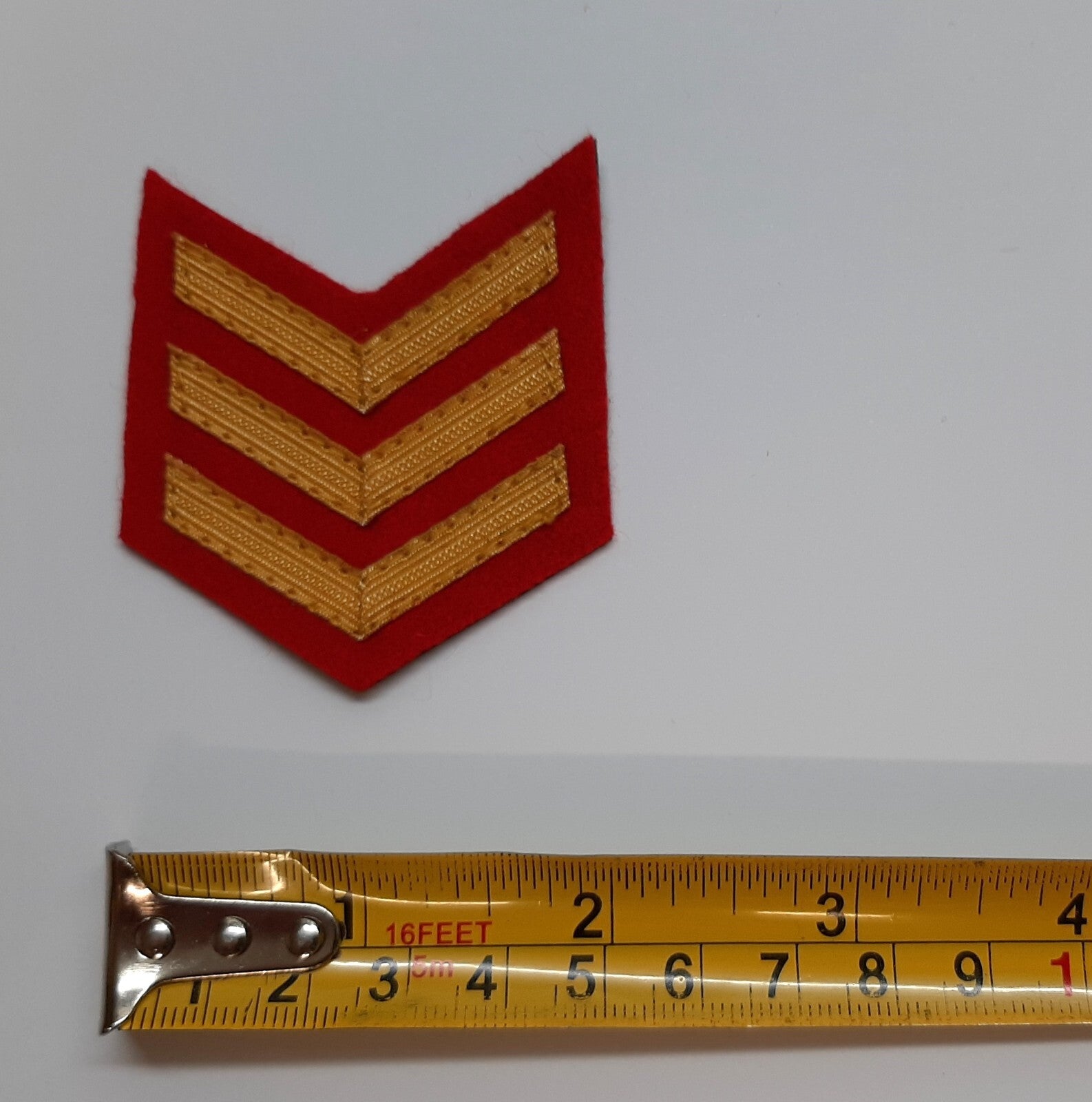 RM Mess Kit Badge British Royal Marines Sergeant Rank Chevron 3 Bars Braided