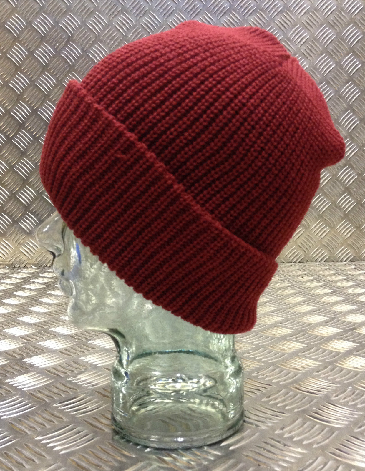 Dark Red / Maroon Knitted Beanie Hat / Watch Cap / Woolly Hat - One size - NEW