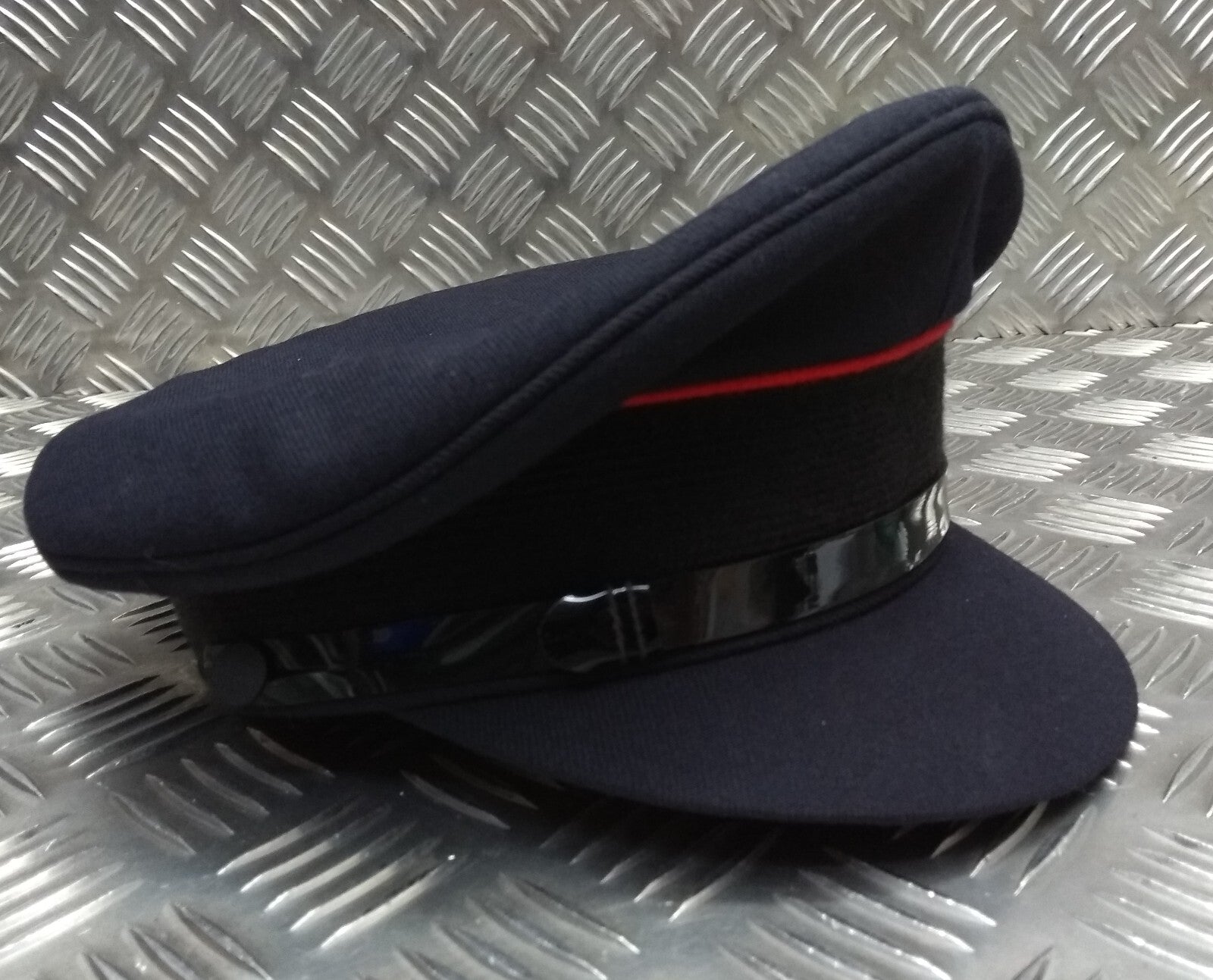 Uniform Dress Cap Blue with Red Piping Chinstrap & Buttons Visor Cap 56cm