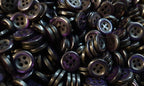 50 Vintage Buttons 4 Hole Shirt / Shank Anchors Pearlesque Dark Blue 11.4mm NOS