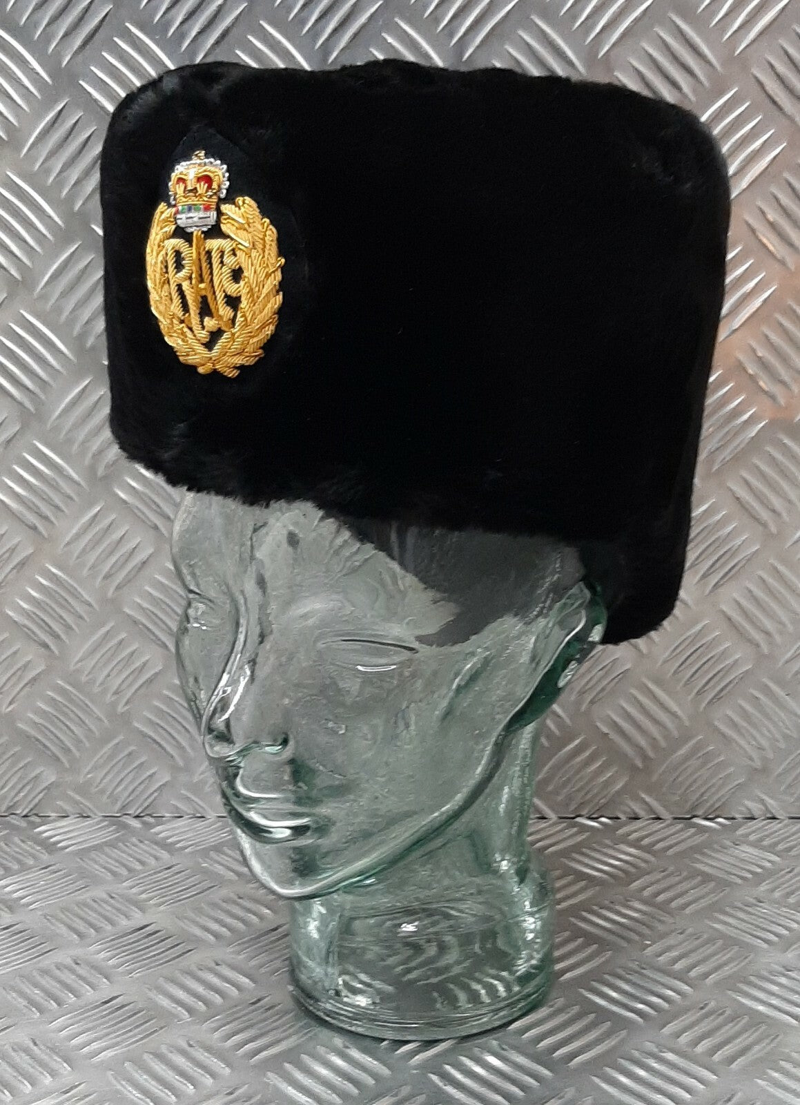 Busby Headdress RAF Royal Air Force with Gold Braided Badge 56cm