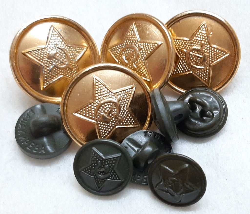 Buttons Featuring The Hammer and Sickle Insignia Old Pattern x10