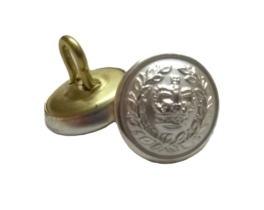 Lord-Lieutenant Buttons Small Cap / Gorget Shank Back Silver Buttons 22L - NEW