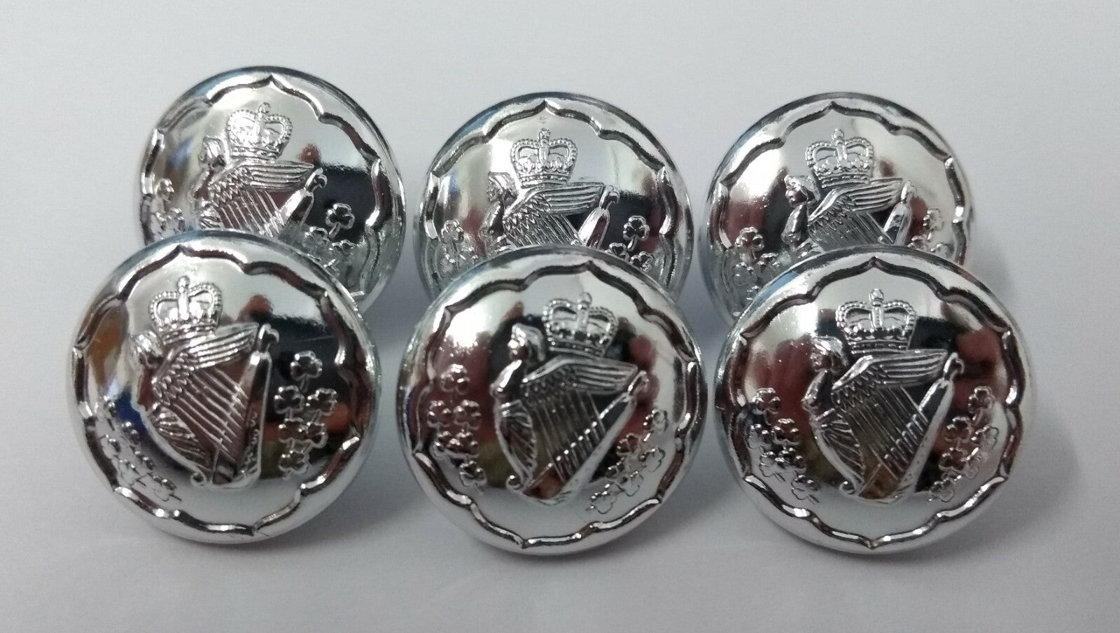 Genuine British Army The Royal Irish Rangers Silver Coloured Buttons 30L x25