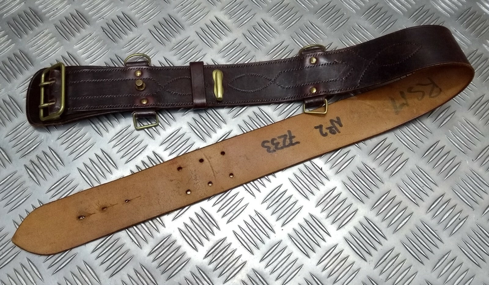 Vintage Sam Browne Belt Old Pattern British Made No Shoulder Strap