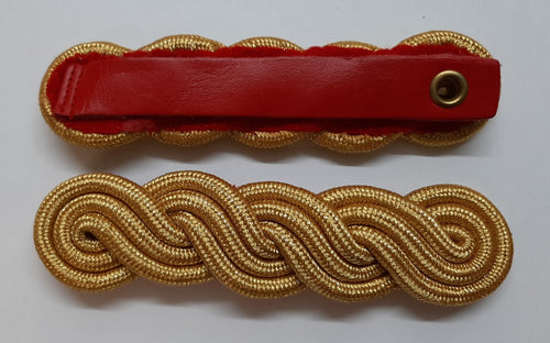 Army Shoulder Cords British 3 Ply Gold Red Back & Strap No Insignia