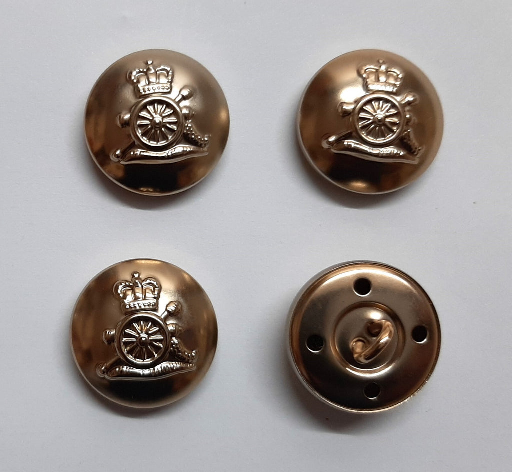 RA Dress Buttons 30L British Army Royal Artillery Cannon Insignia UBIQUE No1/2