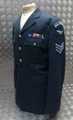 RAF Royal Air Force Jacket Airforce Blue Grey With Badges Size 120cm Long Fit