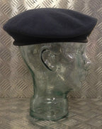 WRAF / RAF Royal Air Force Blue Grey Wool Beret Mans or Womans With Leather Rim
