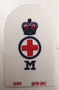 Royal Navy Chief Petty Officer Mental Nurse Red and Blue on White Cloth Patch