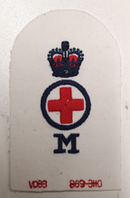 Royal Navy Chief Petty Officer Mental Nurse Red and Blue on White Cloth Patch
