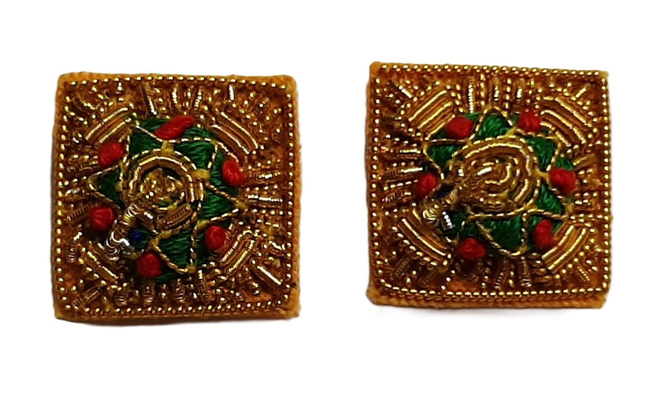 Shoulder Pips 5/8" Gold / Coloured Hand Embroidered H/E Bath Stars 1 Pair