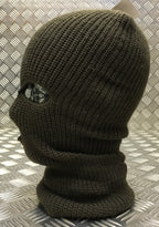 Three (3) Hole Knitted Balaclava, Very Warm - ARMY GREEN - Brand New