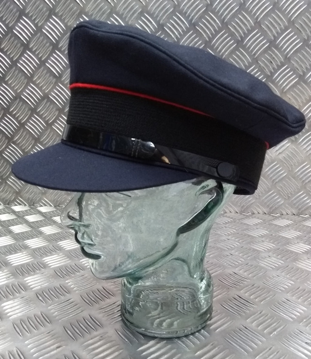 Uniform Dress Cap Blue with Red Piping Chinstrap & Buttons Visor Cap 56cm