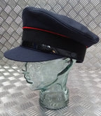Uniform Dress Cap Blue with Red Piping Chinstrap & Buttons Visor Cap 56cm