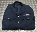 RAF Royal Air Force Jacket Airforce Blue Grey With Badges Size 120cm Long Fit