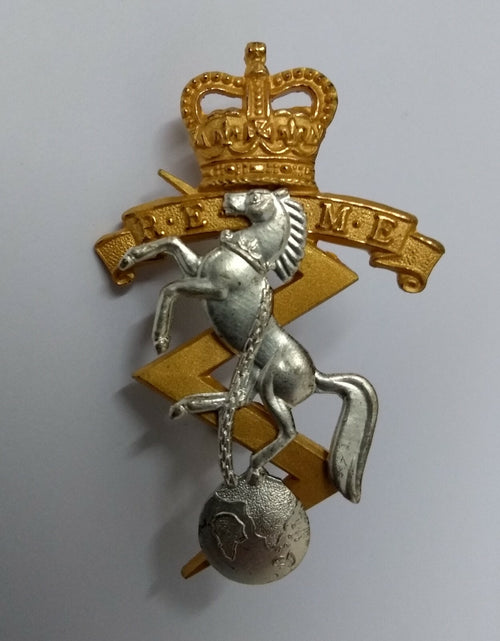 Vintage REME Hat Badge British Royal Electrical and Mechanical Engineer Issue