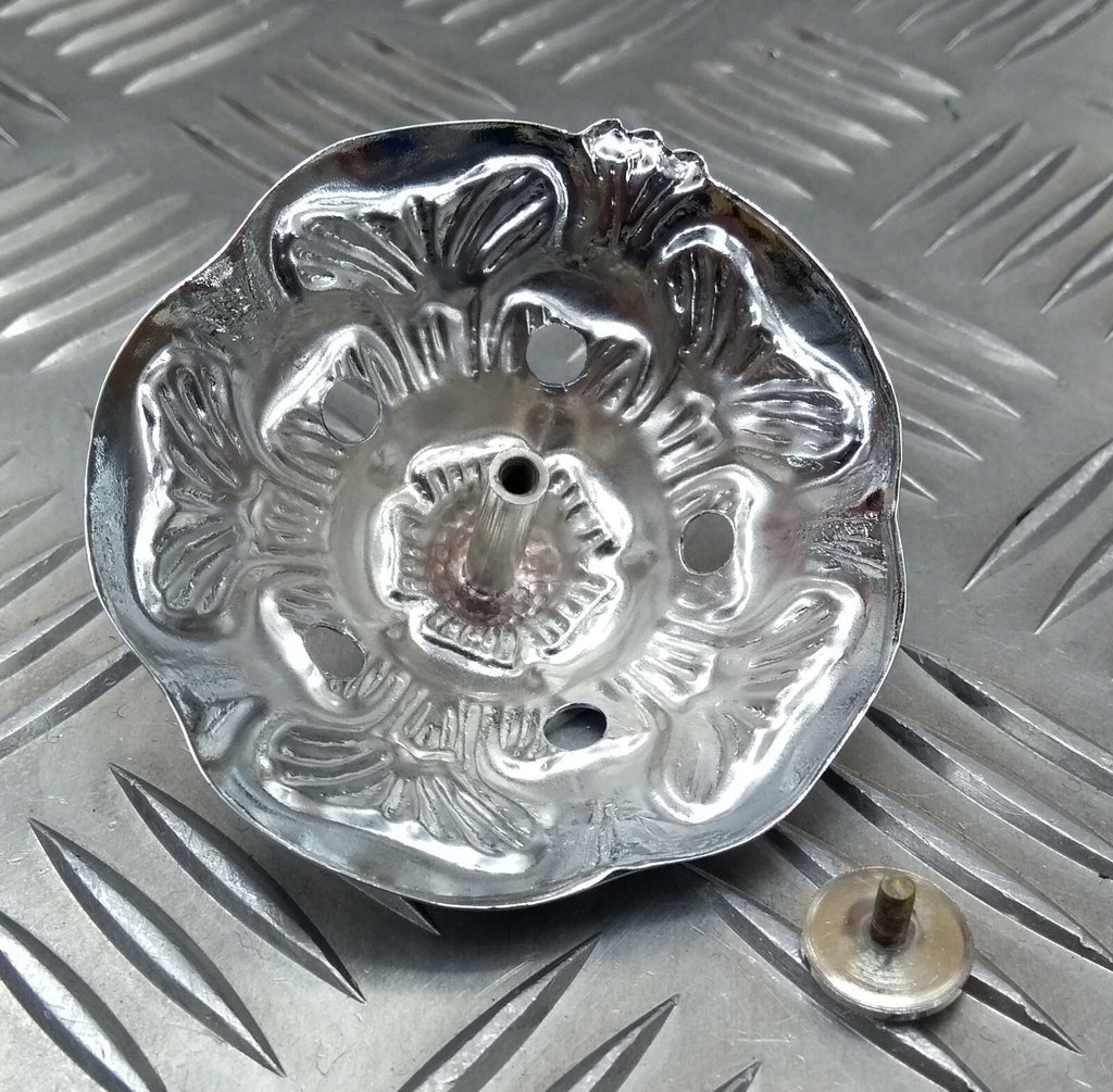 Rose Top Ornament British Made With Screw Fixing For Helmets