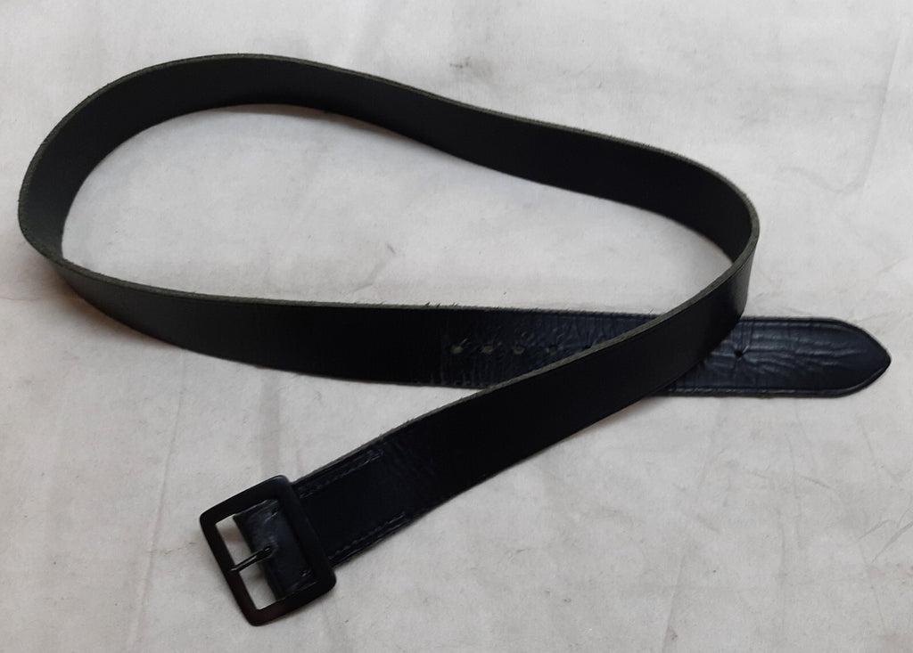 Army Trouser Belt Leather With Single Prong Black Buckle 1 1/2" Wide Assorted
