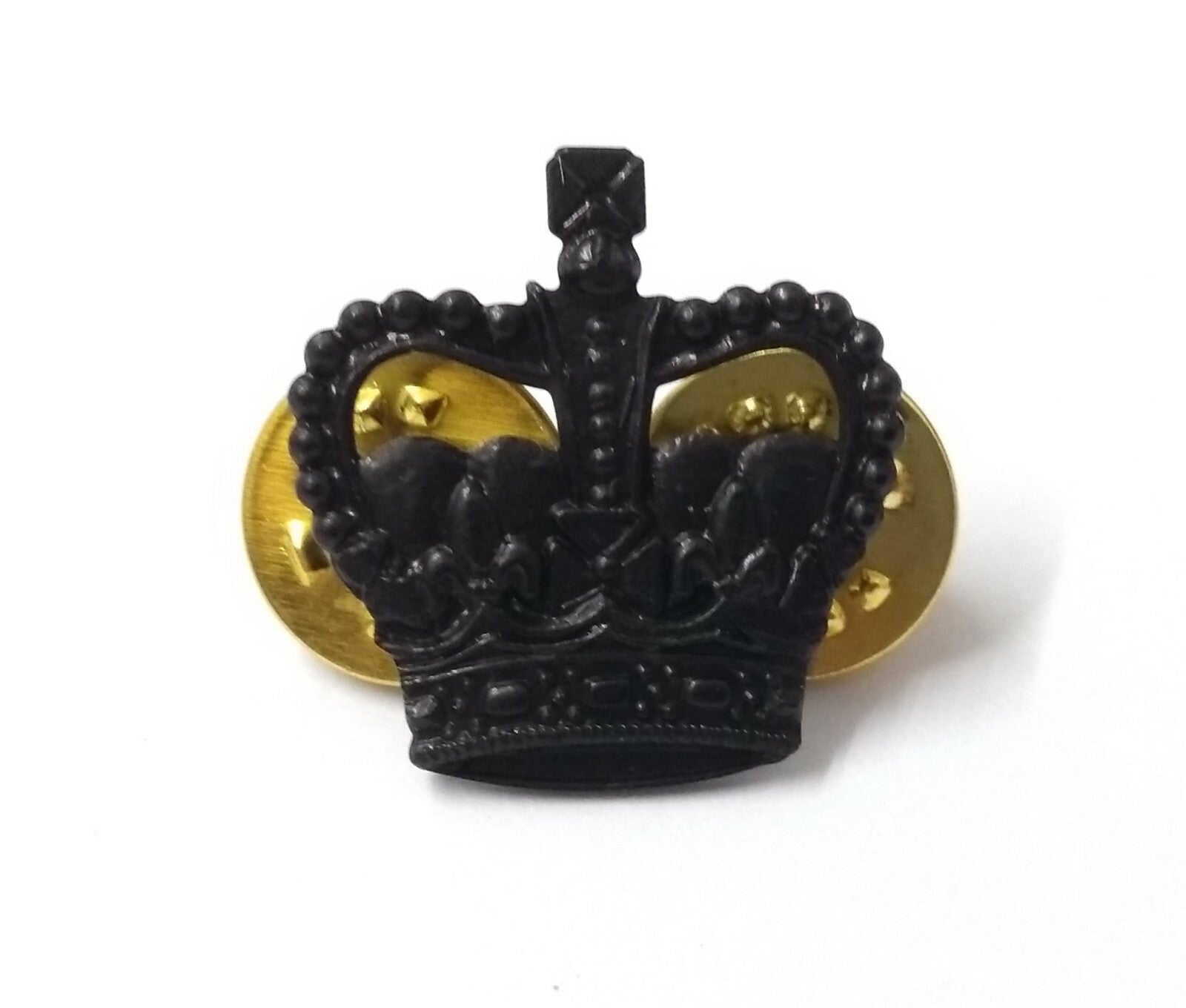 Black Crown 5/8" Subdued Officers Rank Crown Snap Pin X2 GIM156